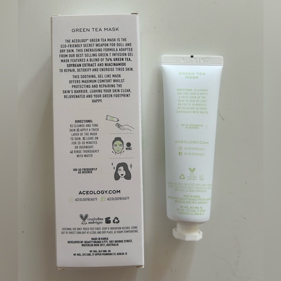 New! Aceology Green Tea Mask - Picture 3 of 5
